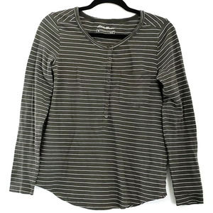 Eddie Bauer Striped Long Sleeve Tee Size Medium